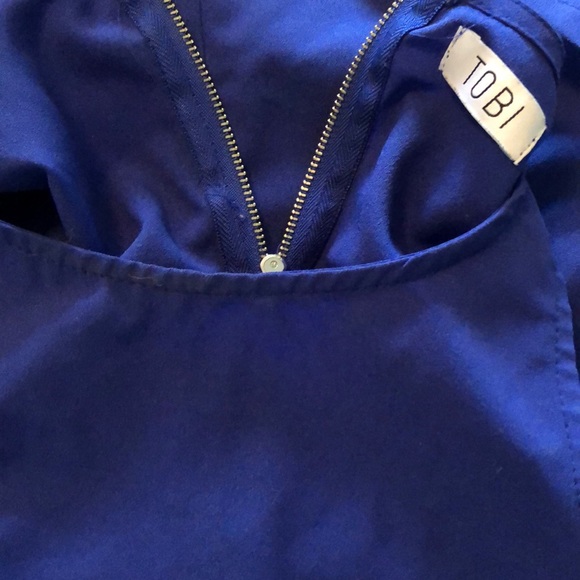 Tobi Blue Cropped Tank Top Blouse - Picture 5 of 8